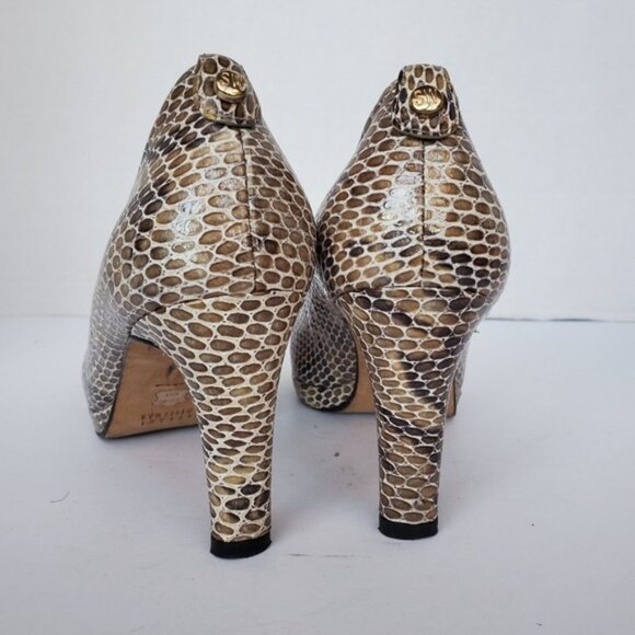 Stuart Weitzman Patent Pump Snake Print Neutral Size 6 - Picture 8 of 16